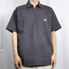 画像2: 90's BEN DAVIS USA製 ハーフジップ ワークシャツ M (2)