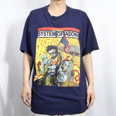 画像2: SYSTEM OF A DOWN ニュー・メタルバンドTシャツ NAVY XL (2)
