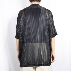 画像3: ストライプ柄 シースルートップス BLACK L (3)