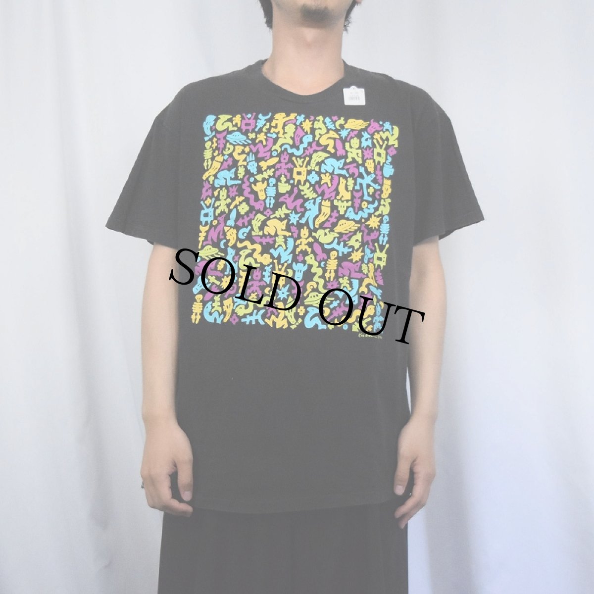 画像2: 90's Ken Brown USA製 アートプリントTシャツ BLACK XL (2)