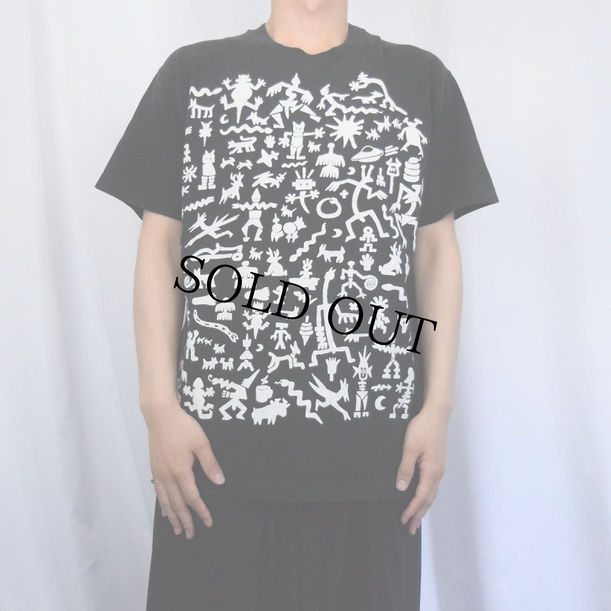 画像2: 90's Ken Brown USA製 アートプリントTシャツ BLACK L (2)