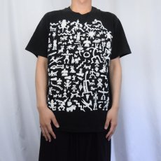 画像2: 90's Ken Brown USA製 アートプリントTシャツ BLACK L (2)