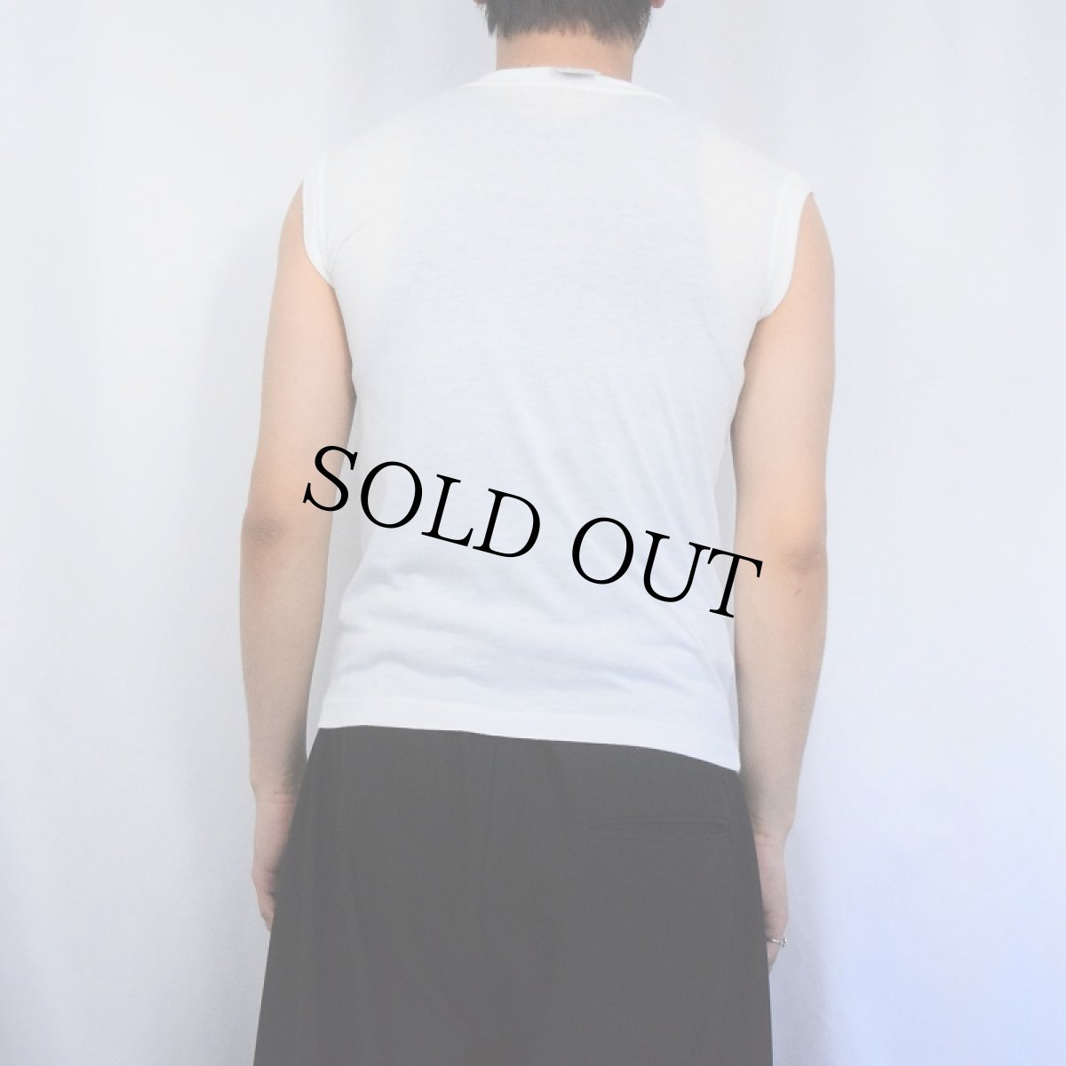 画像3: 80's ぶち抜きスマイル プリント ノースリーブTシャツ S (3)