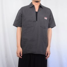 画像2: 90's BEN DAVIS USA製 ハーフジップ ワークシャツ M (2)