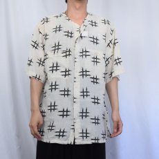 画像2: 80〜90's CHECKERS コットンノーカラーシャツ XL (2)