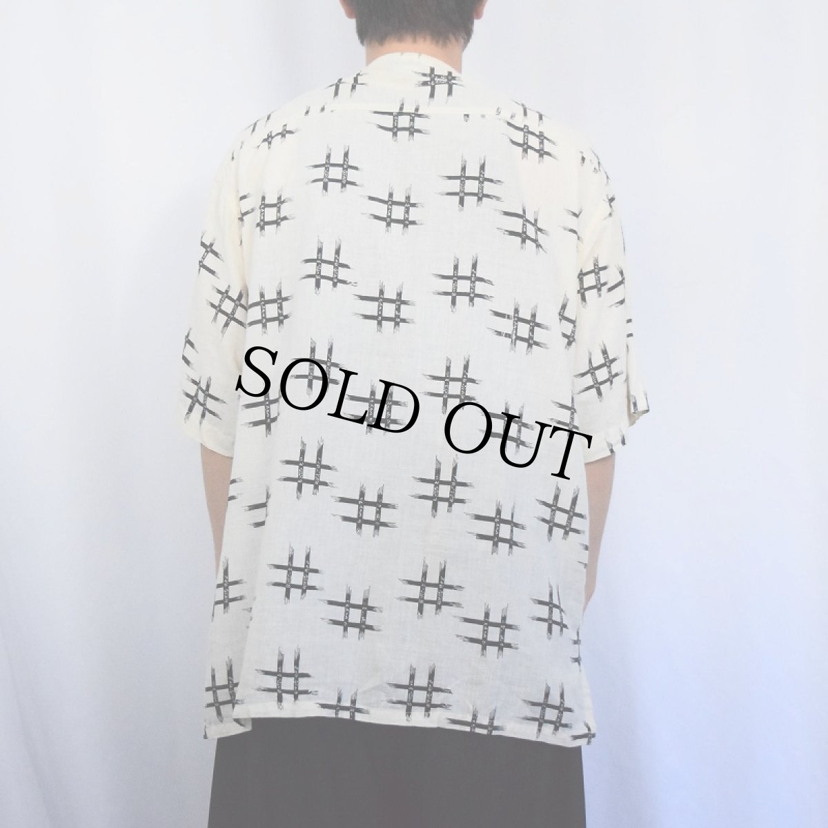 画像3: 80〜90's CHECKERS コットンノーカラーシャツ XL (3)