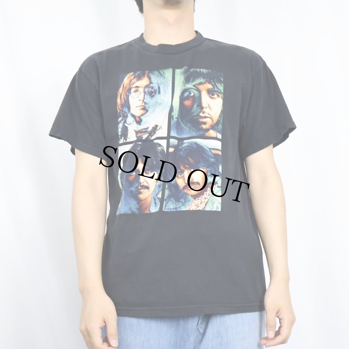 画像2: 2000's THE BEATLES ロックバンド プリントTシャツ BLACK (2)