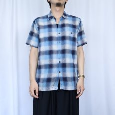画像2: 2012SS Patagonia "ORGANIC COTTON" オンブレーチェック柄 コットンシャツ M (2)