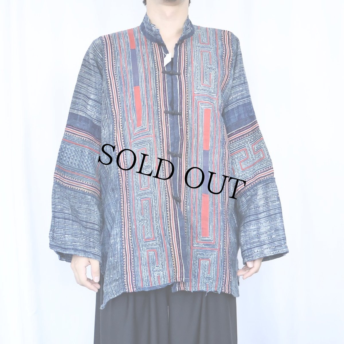 画像2: モン族 チャイナボタン エスニックシャツ (2)