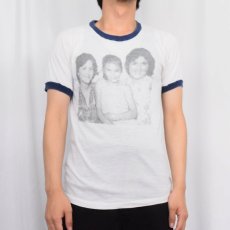 画像2: 80〜90's ピクセルアート  メモリアルプリント リンガーTシャツ NAVY (2)