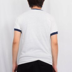 画像3: 80〜90's ピクセルアート  メモリアルプリント リンガーTシャツ NAVY (3)