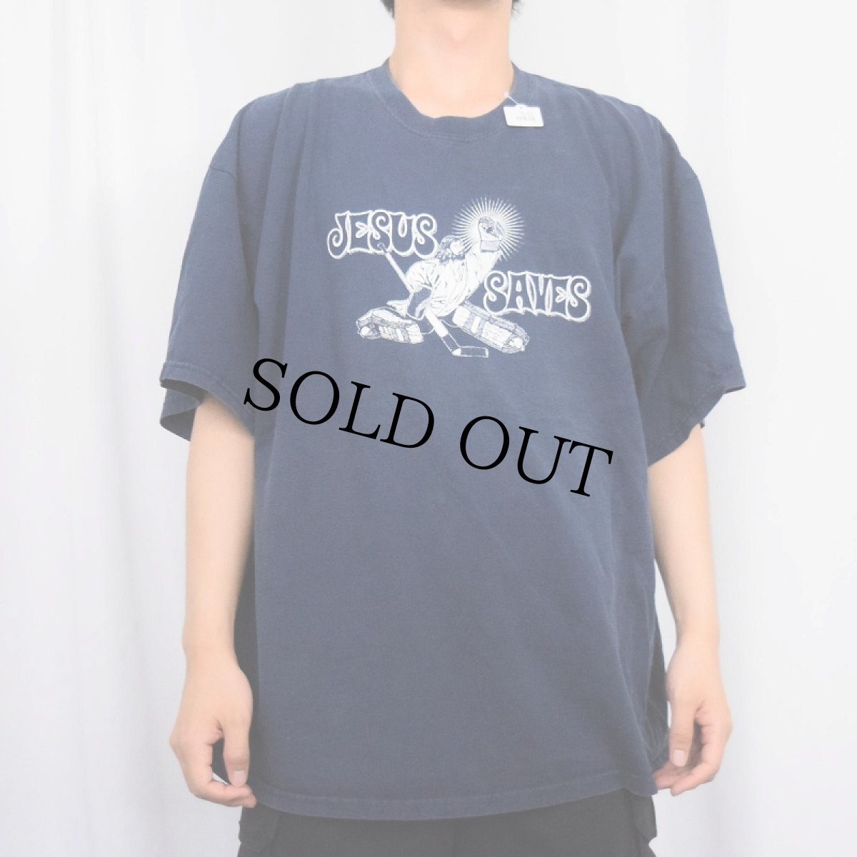 画像2: JESUS SAVES ジーザスプリントTシャツ NAVY 2XL (2)