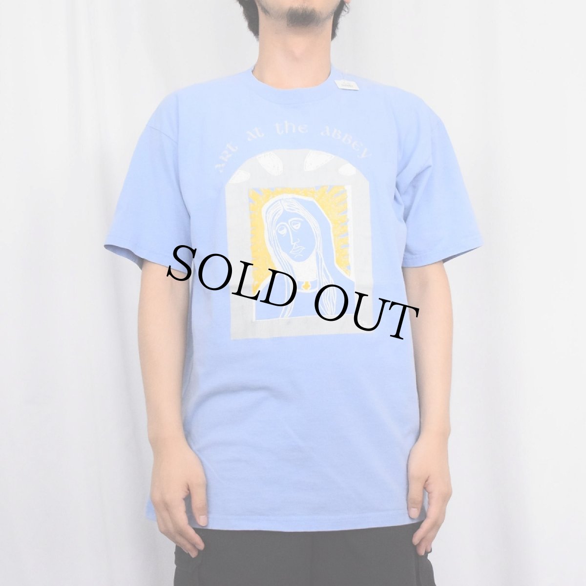 画像2: ART AT THE ABBEY マリア イラストプリントTシャツ L (2)