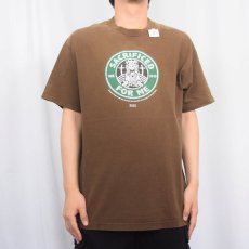 画像2: SACRIFICED FOR ME ジーザス パロディプリントTシャツ L (2)