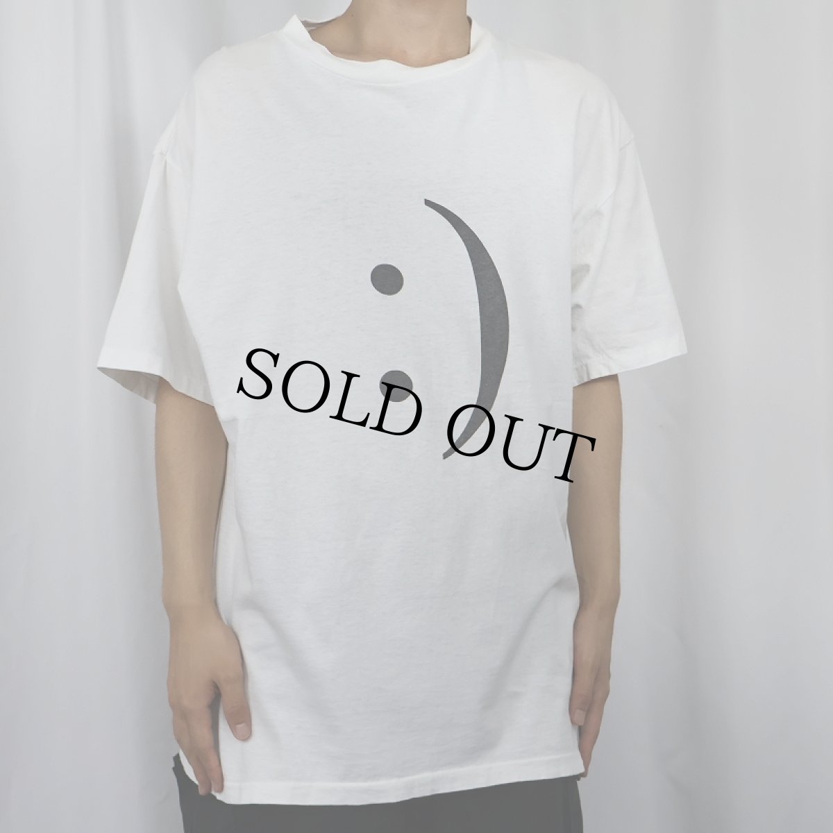 画像2: :) スマイル 絵文字プリントTシャツ L (2)