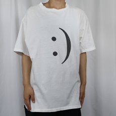 画像2: :) スマイル 絵文字プリントTシャツ L (2)