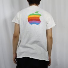 画像3: 80's Apple USA製 レインボーロゴ プリントTシャツ XL (3)