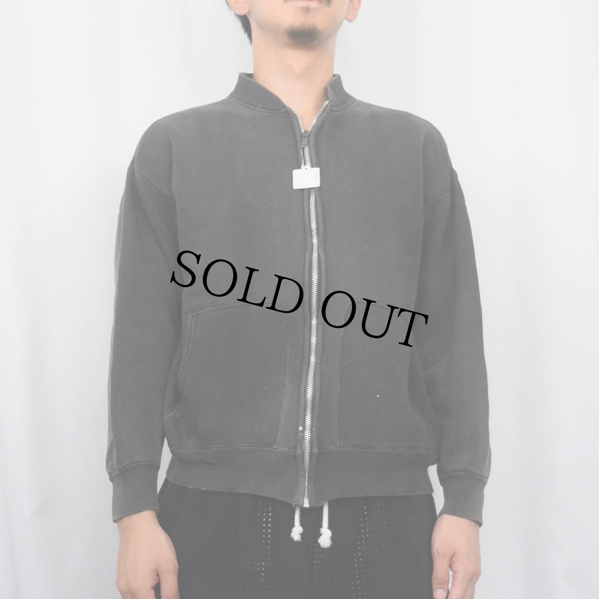 画像2: 50's SPORTSWEAR セパポケ フルジップスウェット BLACK L (2)