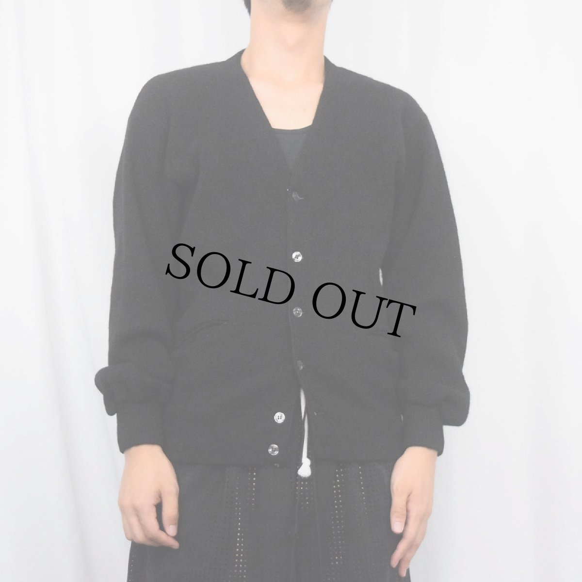 画像2: 60's SILVERWOODS アルパカニットカーディガン BLACK L (2)