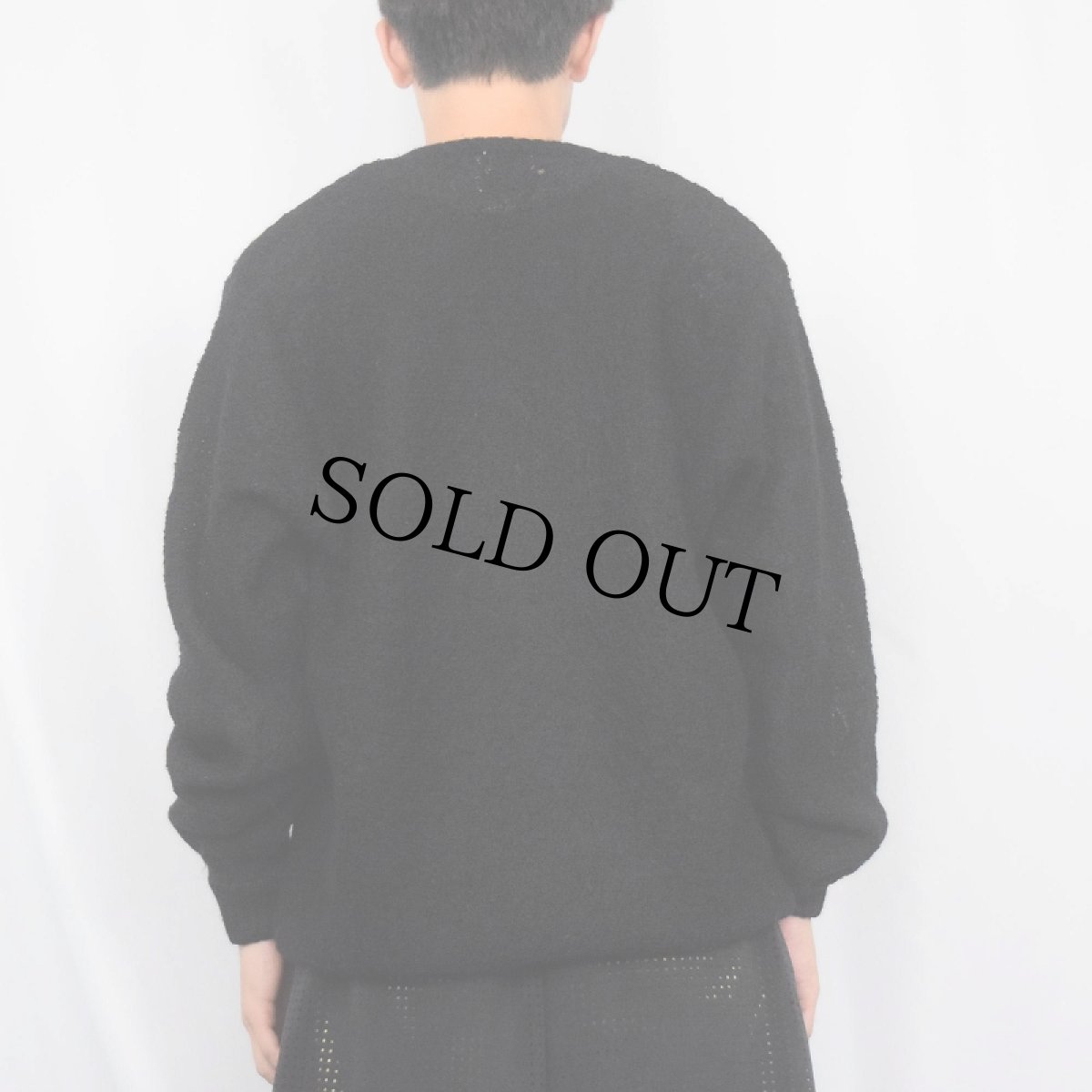 画像3: 60's THE STAG SHOP by RAMBULE Vネック モヘアニットセーター BLACK L (3)