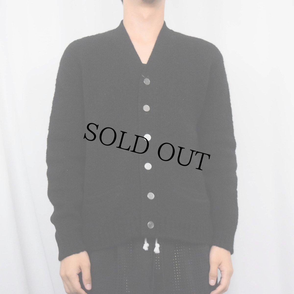 画像2: 60's DUNSON モヘアニットカーディガン BLACK (2)