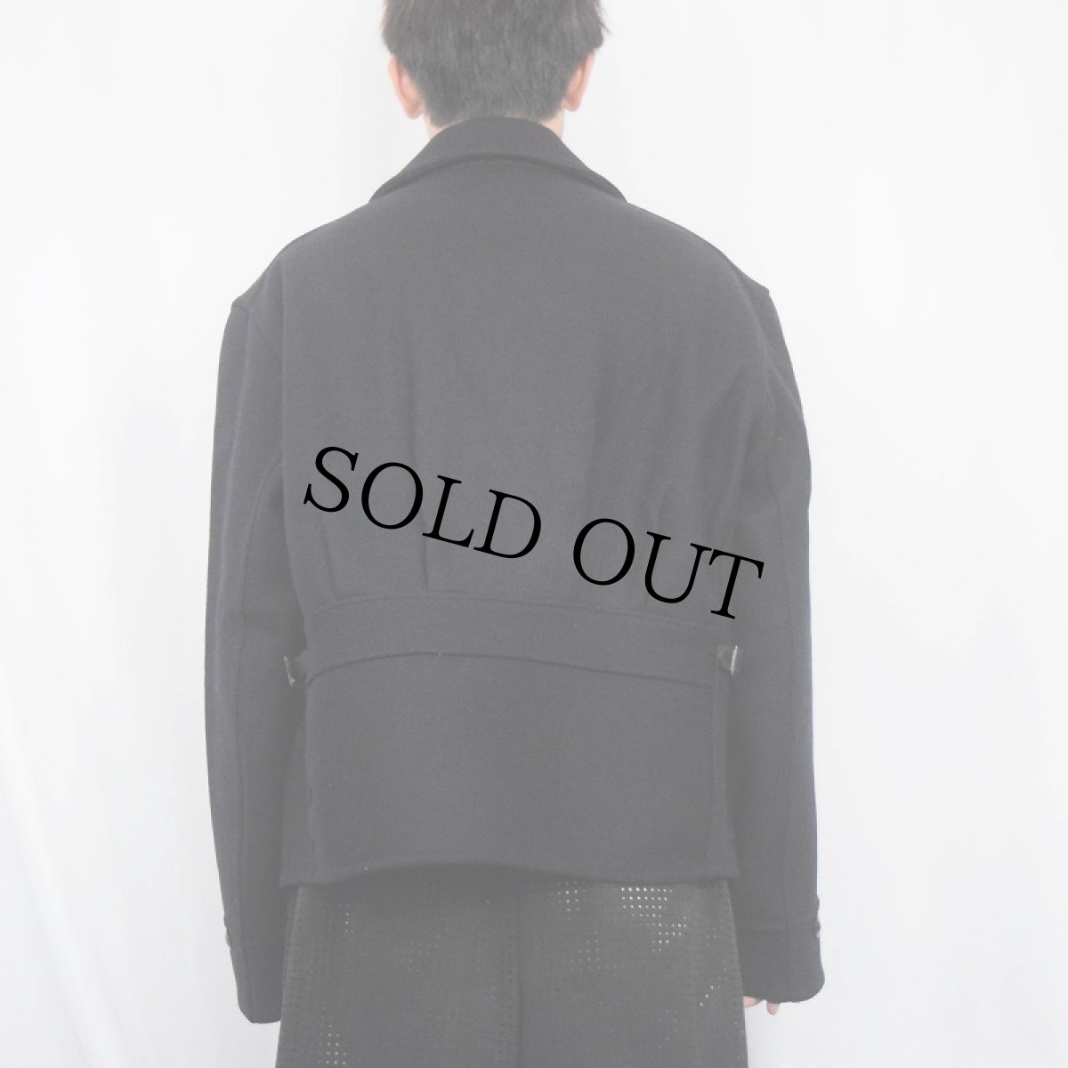 画像3: 40's DOUBLE DUTY メルトンウール スポーツジャケット BLACK size46 (3)