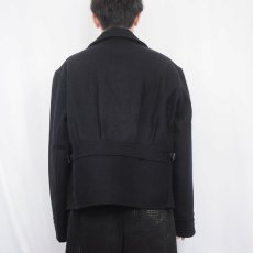 画像3: 40's DOUBLE DUTY メルトンウール スポーツジャケット BLACK size46 (3)