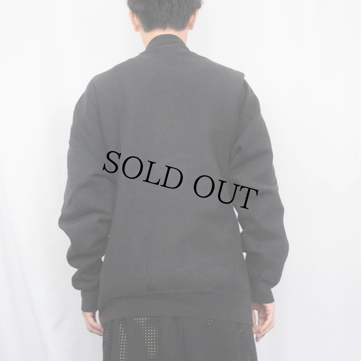 画像3: 90's Champion REVERSE WEAVE USA製 目付き フルスナップ スウェットカーディガン BLACK XL (3)