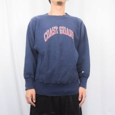 画像2: 80's Champion REVERSE WEAVE USA製 トリコタグ "COAST GUARD" プリントスウェット NAVY M (2)