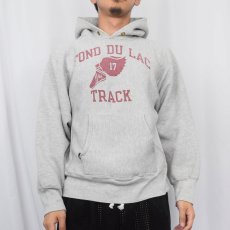 画像2: 80〜90's Champion REVERSE WEAVE USA製 トリコタグ "ウイングフット" 染み込みプリントスウェットフーディー M (2)