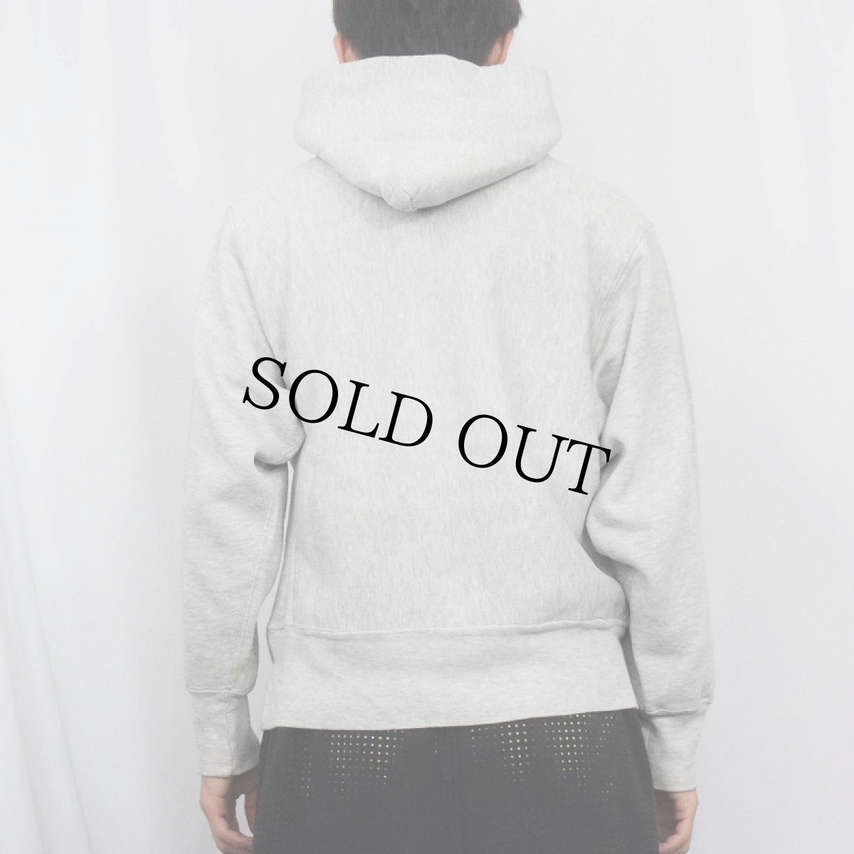 画像3: 80〜90's Champion REVERSE WEAVE USA製 トリコタグ "ウイングフット" 染み込みプリントスウェットフーディー M (3)