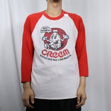 画像2: 80's CREEM MAGAZINE USA製 "Boyhowdy" ロックンロールマガジン キャラクタープリント ラグランTシャツ L (2)