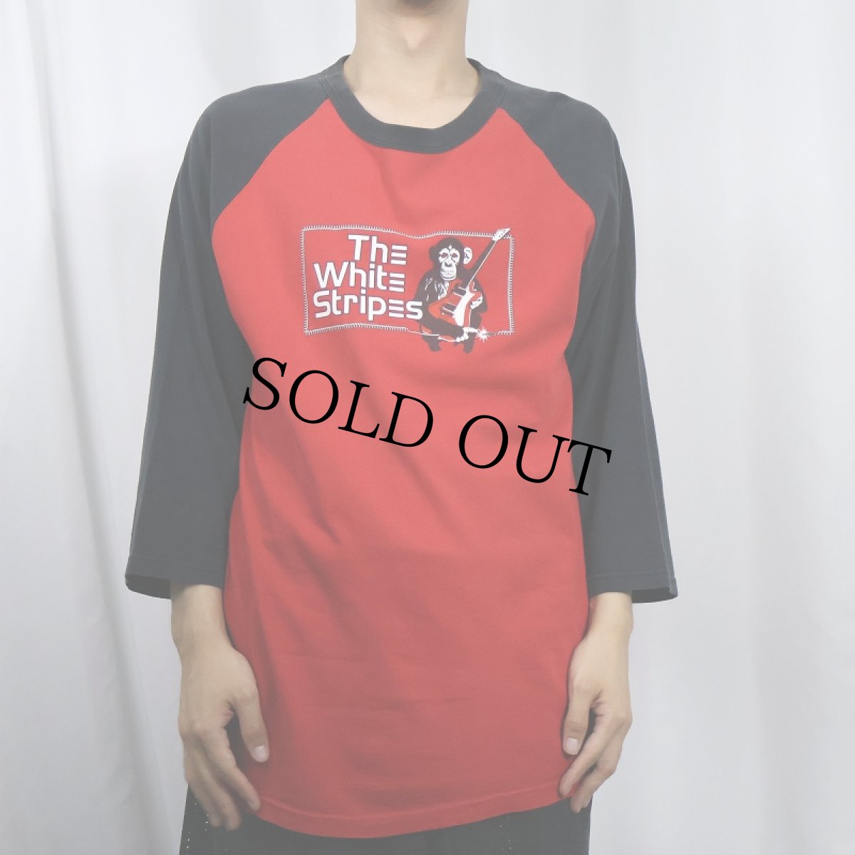 画像2: THE WHITE STRIPES ロックバンド プリントラグランTシャツ L (2)