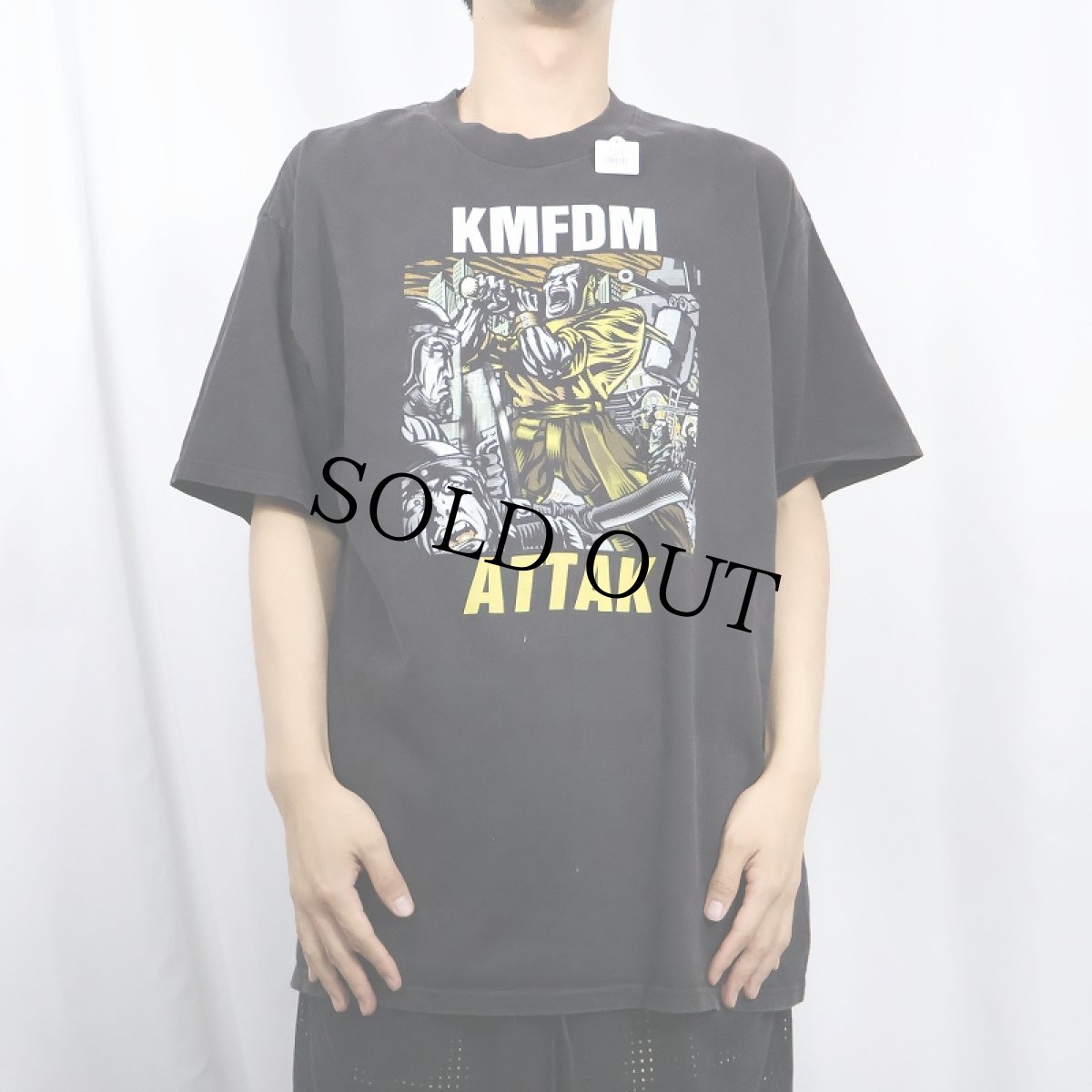 画像2: 2002 KMFDM "ATTAK" インダストリアルバンド アルバムプリントTシャツ BLACK (2)