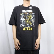 画像2: 2002 KMFDM "ATTAK" インダストリアルバンド アルバムプリントTシャツ BLACK (2)
