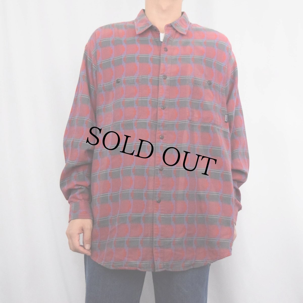 画像2: Patagonia チェック柄 コットンシャツ L (2)