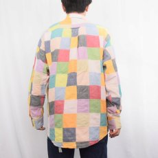 画像3: 90's ORVIS パッチワーク コットンボタンダウンシャツ L (3)
