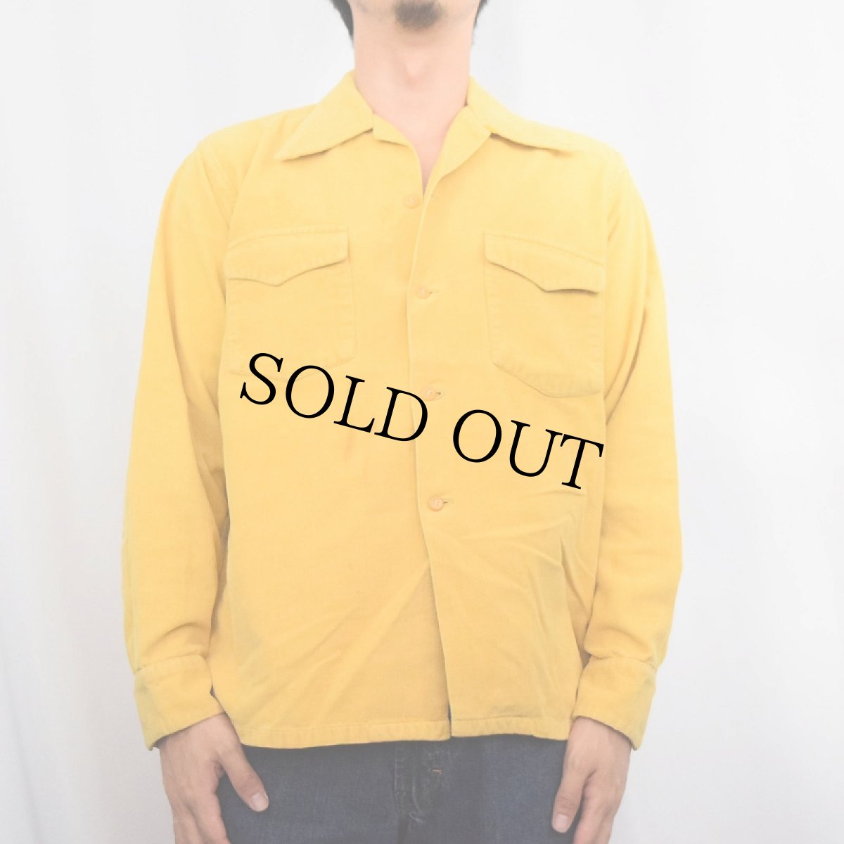 画像2: 40〜50's DEE CREEK コーデュロイ オープンカラーシャツ (2)