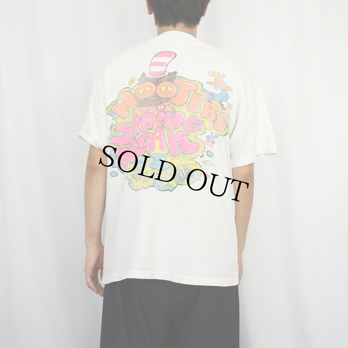 画像4: HOOTERS "SPRING BREAK" スポーツバー プリントTシャツ L (4)