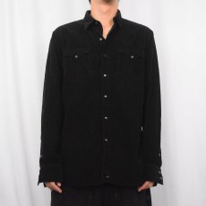画像2: POLO Ralph Lauren "CLASSIC WESTERN" コーデュロイ ウエスタンシャツ BLACK M (2)