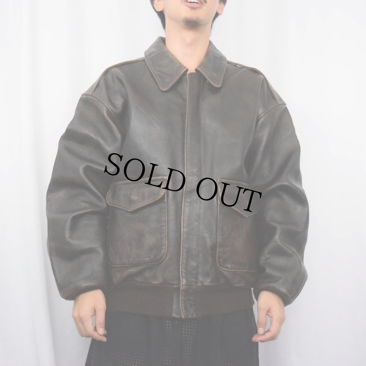 画像3: AVIREX USA製 "A-2 TYPE" レザージャケット XL (3)