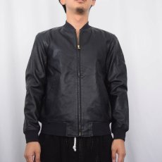 画像2: LAUREN Ralph Lauren ラムレザージャケット NAVY S (2)