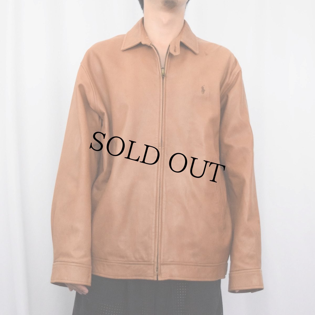 画像2: POLO Ralph Lauren チンスト付き レザージャケット M (2)