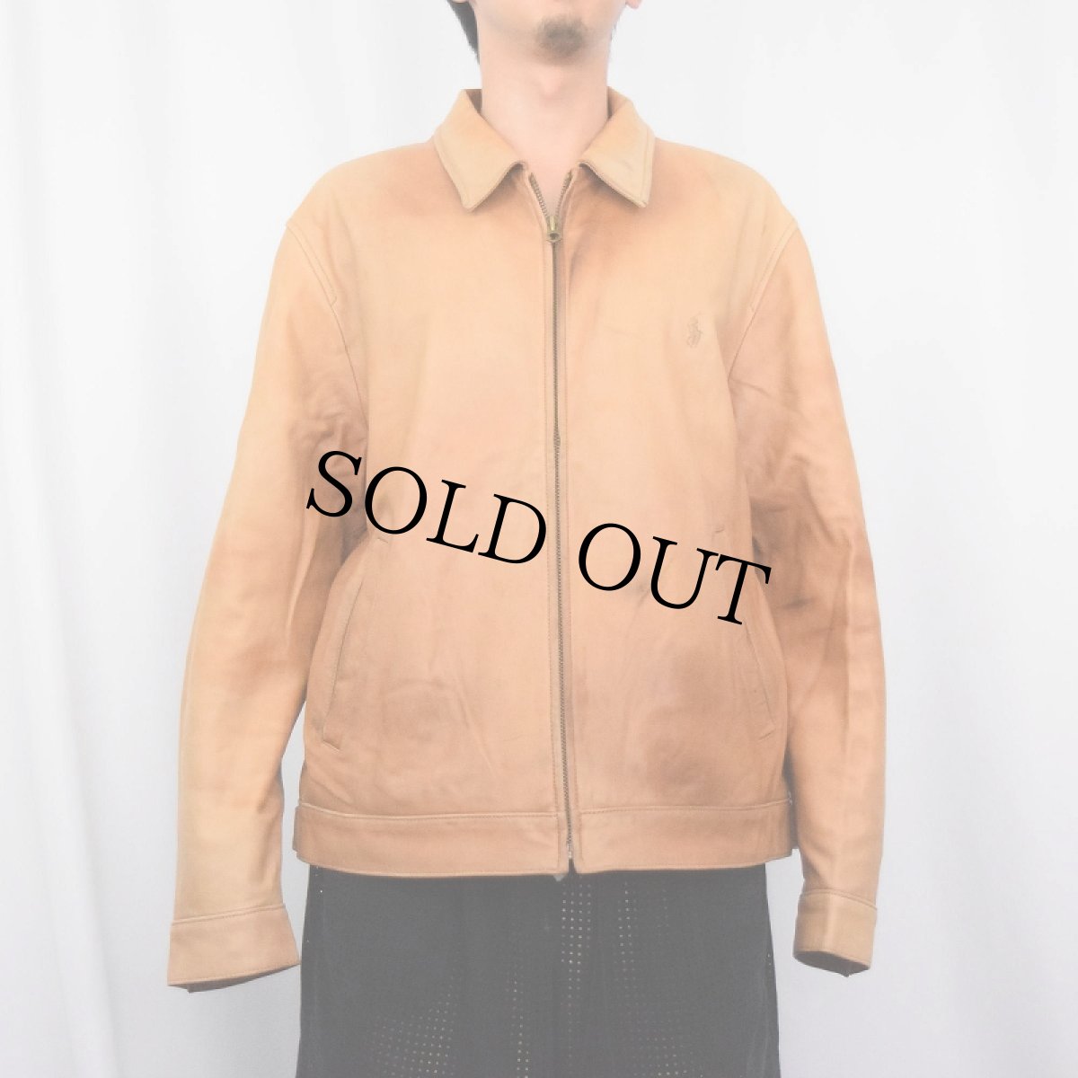 画像2: POLO Ralph Lauren チンスト付き レザージャケット XL (2)