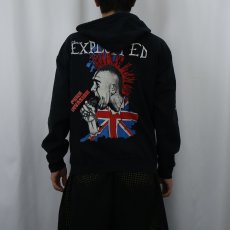 画像4: The Exploited パンクロックバンド プリントスウェットジップパーカー BLACK M (4)