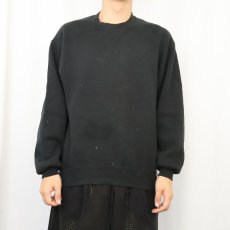 画像2: 90's RUSSELL ATHLETIC USA製 前V 無地スウェット BLACK M (2)