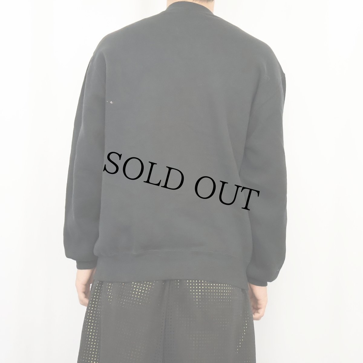 画像3: 90's RUSSELL ATHLETIC USA製 前V 無地スウェット BLACK M (3)