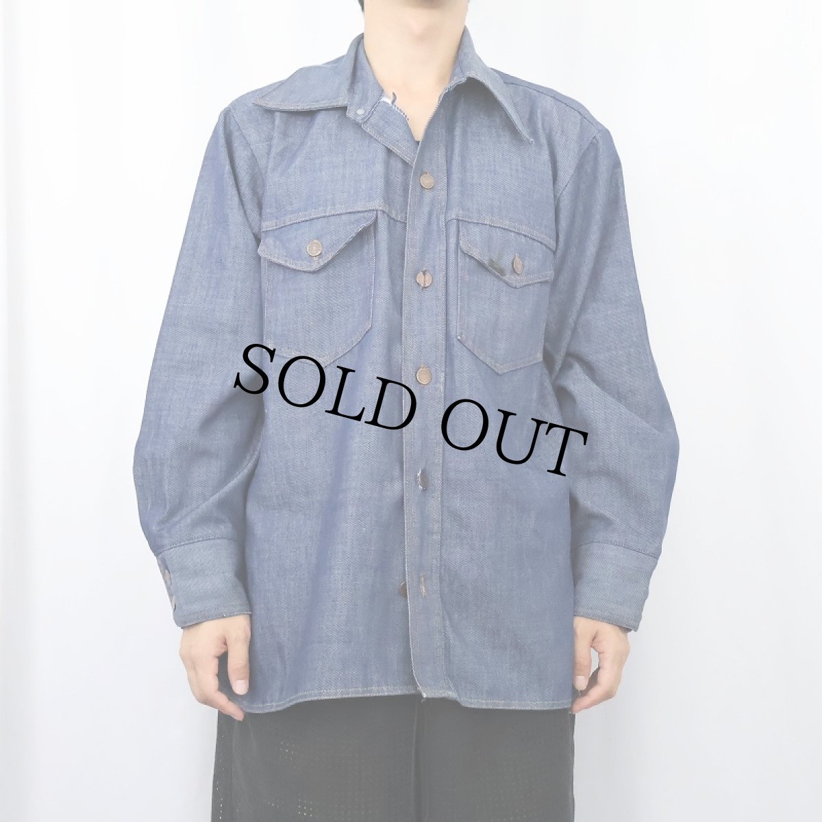 画像2: 70's Sears ROEBUCKS デニムシャツ (2)