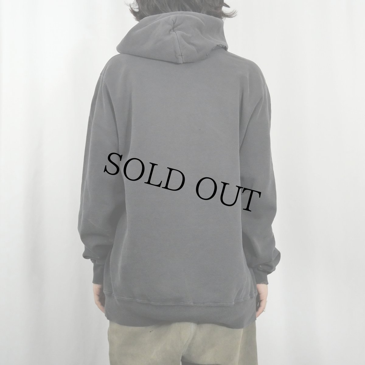 画像3: 90's Champion USA製 青刺繍タグ 後期 ロゴ刺繍 スウェットフーディー BLACK XL (3)