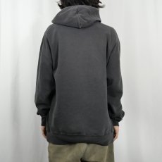 画像3: 90's Champion USA製 青刺繍タグ 後期 ロゴ刺繍 スウェットフーディー BLACK XL (3)